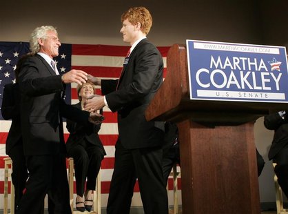 Joseph Kennedy III embraces his father Congressman Joseph Kennedy after introducing him at an event to formally endorse Massachusetts Attorn Joseph Kennedy III embraces his father Congressman Joseph Kennedy after introducing him at an event to formally endorse Massachusetts Attorn