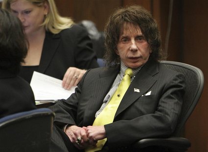 Music producer Spector sits in the courtroom on the last day of the prosecution rebuttal during his retrial in Los Angeles