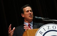 U.S. Republican presidential candidate and former Pennsylvania Senator Santorum addresses the Maricopa County Lincoln Day Luncheon in Phoeni