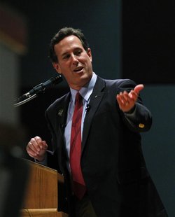 U.S. Republican presidential candidate Rick Santorum speaks during a campaign rally in Phoenix, Arizona U.S. Republican presidential candidate Rick Santorum speaks during a campaign rally in Phoenix, Arizona