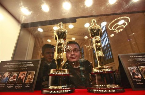 Oscar statuettes are on display during the opening of "Meet the Oscars" exhibition at Grand Central Station in New York Oscar statuettes are on display during the opening of "Meet the Oscars" exhibition at Grand Central Station in New York