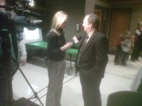 Terry Van Akkeren being interviewed by the Media following his victory Tuesday Night.  