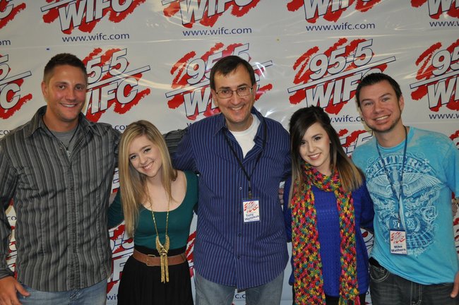 Megan & Liz with Belky, Tony Waitekus and Mike Mathers