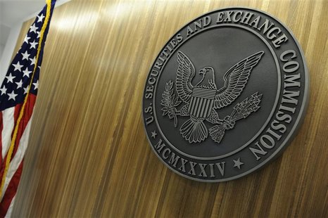 The seal of the U.S. Securities and Exchange Commission hangs on the wall at SEC headquarters in Washington, June 24, 2011. The seal of the U.S. Securities and Exchange Commission hangs on the wall at SEC headquarters in Washington, June 24, 2011.