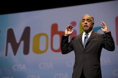 Sanjiv Ahuja, Chairman and CEO of LightSquared delivers his keynote address at the International CTIA wireless industry conference in Orland Sanjiv Ahuja, Chairman and CEO of LightSquared delivers his keynote address at the International CTIA wireless industry conference in Orland