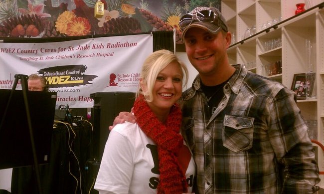 Belky from our sister station joined us for a little while at the St. Jude Country Cares for Kids Radiothon