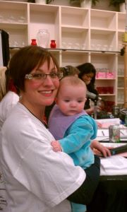 Mia came to visit Mommy at Trigs