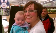The whole Montgomery family (husband Josh in the background)