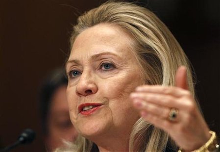 U.S. Secretary of State Hillary Clinton gestures while testifying on Capitol Hill in Washington U.S. Secretary of State Hillary Clinton gestures while testifying on Capitol Hill in Washington