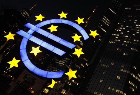 A sculpture showing the Euro currency sign is seen in front of the European Central Bank (ECB) headquarters in Frankfurt A sculpture showing the Euro currency sign is seen in front of the European Central Bank (ECB) headquarters in Frankfurt