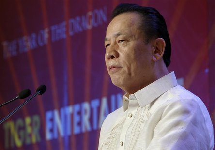 Kazuo Okada, chairman of Universal Entertainment Corp, speaks during the ground-breaking ceremony of its casino-hotel projects in Manila Kazuo Okada, chairman of Universal Entertainment Corp, speaks during the ground-breaking ceremony of its casino-hotel projects in Manila