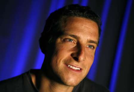 Adventurer Bear Grylls smiles during an interview with Reuters in New York April 23, 2008. To Grylls the flavors of raw grubs, urine and yak eyeballs are fleeting, but the struggle of rationalizing a life of risk won't fade. REUTERS/Mike Segar Adventurer Bear Grylls smiles during an interview with Reuters in New York April 23, 2008. To Grylls the flavors of raw grubs, urine and yak eyeballs are fleeting, but the struggle of rationalizing a life of risk won't fade. REUTERS/Mike Segar