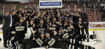 WMU claims their first CCHA title since 1986. Photo courtesy of Western Michigan University WMU claims their first CCHA title since 1986. Photo courtesy of Western Michigan University