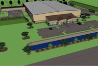 Rendered picture of Oneida Energy's gasification plant at 1230 Hurlbut Road, Green Bay, WI