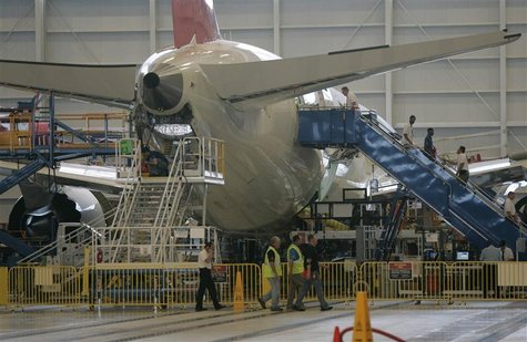 A 787 Dreamliner passenger jet is being assembled at Boeing's South Carolina facility in North Charleston, April 27, 2012. REUTERS/Mary Ann A 787 Dreamliner passenger jet is being assembled at Boeing's South Carolina facility in North Charleston, April 27, 2012. REUTERS/Mary Ann