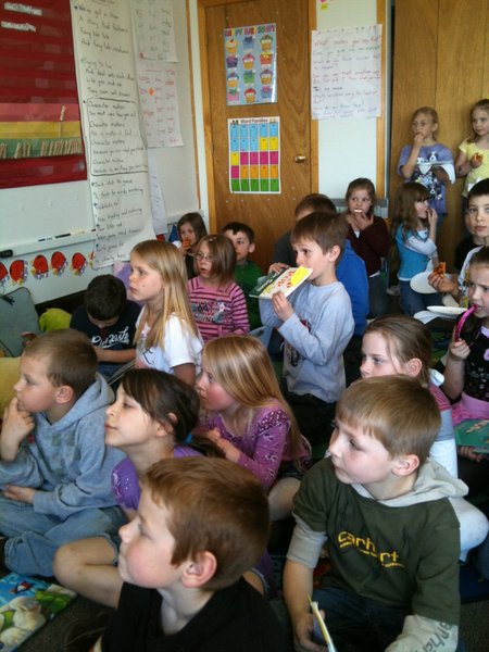 Not only good readers, but good listeners too! Of course the Sammy's Pizza they were enjoying helped keep their mouths occupied...