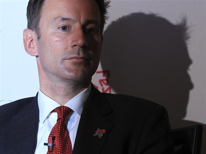 Britain's Culture minister, Jeremy Hunt, listens during the launch of the London 2012 Cultural Olympiad at the Tower of London April 26, 201 Britain's Culture minister, Jeremy Hunt, listens during the launch of the London 2012 Cultural Olympiad at the Tower of London April 26, 201