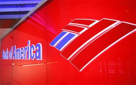 A Bank of America logo can be seen in a bank branch in New York April 28, 2009. REUTERS/Lucas Jackson A Bank of America logo can be seen in a bank branch in New York April 28, 2009. REUTERS/Lucas Jackson