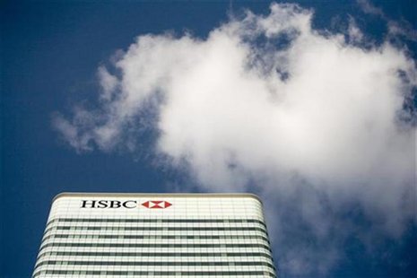 The HSBC building in Canary Wharf in London October 8, 2008. REUTERS/Kevin Coombs The HSBC building in Canary Wharf in London October 8, 2008. REUTERS/Kevin Coombs