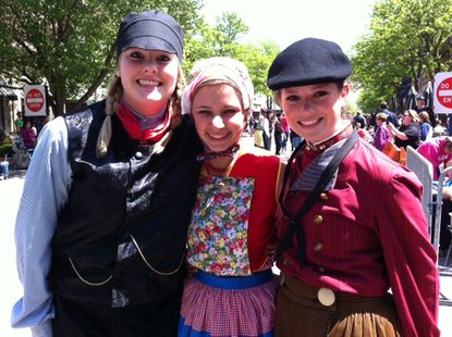 Dutch dancers gather for a photo before the 2012 Volksparade kicks off the Tulip Time parades in Holland, Michigan. Dutch dancers gather for a photo before the 2012 Volksparade kicks off the Tulip Time parades in Holland, Michigan.
