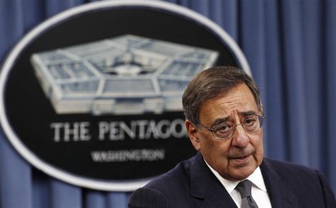 U.S. Secretary of Defense Leon Panetta speaks during a joint news conference with China's Defence Minister Liang Guanglie following their me U.S. Secretary of Defense Leon Panetta speaks during a joint news conference with China's Defence Minister Liang Guanglie following their me
