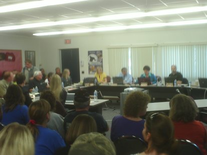 Crowds pack the Merrill School Board meeting for a talk on the future of Pine River Elementary, May 9 2012 Crowds pack the Merrill School Board meeting for a talk on the future of Pine River Elementary, May 9 2012