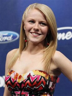 Contestant Hollie Cavanagh poses at the party for the finalists of the television show "American Idol" in Los Angeles, California March 1, 2 Contestant Hollie Cavanagh poses at the party for the finalists of the television show "American Idol" in Los Angeles, California March 1, 2