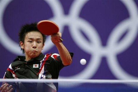 Japan's Koki Niwa competes against South Korea's Kim Dong-hyun (not in picture) during the men's singles portion of the table tennis mixed t Japan's Koki Niwa competes against South Korea's Kim Dong-hyun (not in picture) during the men's singles portion of the table tennis mixed t