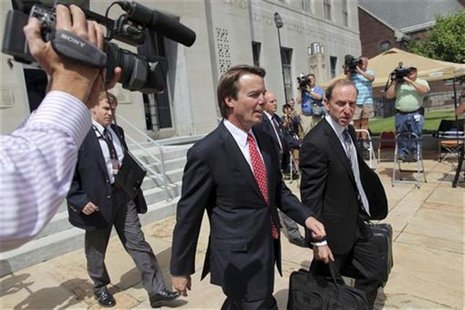 John Edwards exits a federal courthouse next to one of his defense lawyers, Abbe Lowell (R) in Greensboro, North Carolina May 10, 2012. REUT John Edwards exits a federal courthouse next to one of his defense lawyers, Abbe Lowell (R) in Greensboro, North Carolina May 10, 2012. REUT