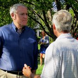 Tom Barrett listens to a supporter at a Schofield campaign appearance Tom Barrett listens to a supporter at a Schofield campaign appearance