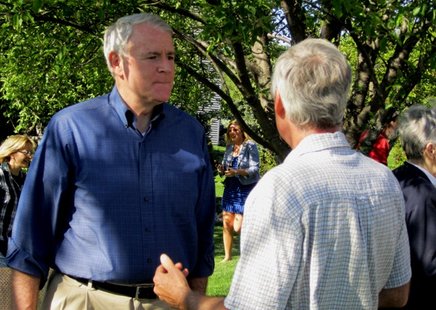 Tom Barrett listens to a supporter at a Schofield campaign appearance Tom Barrett listens to a supporter at a Schofield campaign appearance