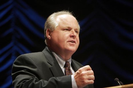 Radio show host Rush Limbaugh speaks at a forum hosted by the Heritage Foundation, on the similarities between the war on terrorism and the Radio show host Rush Limbaugh speaks at a forum hosted by the Heritage Foundation, on the similarities between the war on terrorism and the
