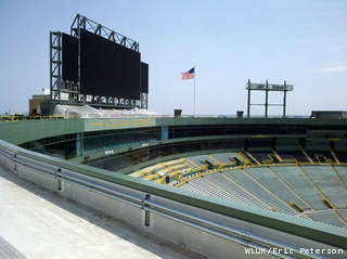 A look at the new video boards under construction at Lambeau Field, Tuesday, May 15, 2012. (courtesy of FOX 11). A look at the new video boards under construction at Lambeau Field, Tuesday, May 15, 2012. (courtesy of FOX 11).