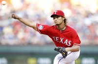 Texas Rangers starting pitcher Yu Darvish pitches against the Oakland Athletics in the second inning of their MLB American League baseball g