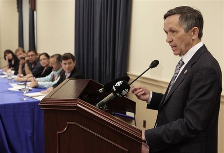Rep. Dennis Kucinich (D-OH) speaks during a briefing on Capitol Hill to discuss the U.S. proposal for the Keystone XL tar sands oil pipeline Rep. Dennis Kucinich (D-OH) speaks during a briefing on Capitol Hill to discuss the U.S. proposal for the Keystone XL tar sands oil pipeline