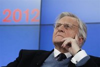 Former European Central Bank President Jean-Claude Trichet attends a session at the World Economic Forum (WEF) in Davos, January 27, 2012. R