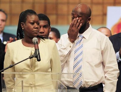 Parents of slain teenager Trayvon Martin, Sybrina Fulton (L) and Tracy Martin speak at a rally in support of their son in Los Angeles, Calif Parents of slain teenager Trayvon Martin, Sybrina Fulton (L) and Tracy Martin speak at a rally in support of their son in Los Angeles, Calif
