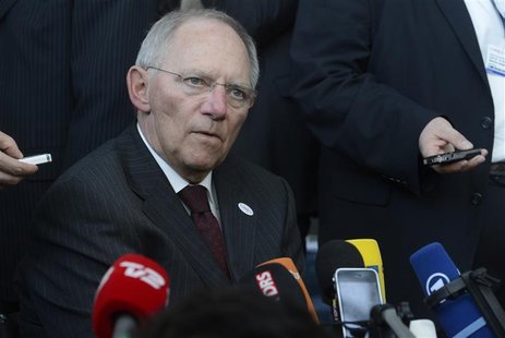 German Minister of Finance Schaeuble at a meeting in Copenhagen in this March 30, 2012 file photo. REUTERS/Fabian Bimmer German Minister of Finance Schaeuble at a meeting in Copenhagen in this March 30, 2012 file photo. REUTERS/Fabian Bimmer