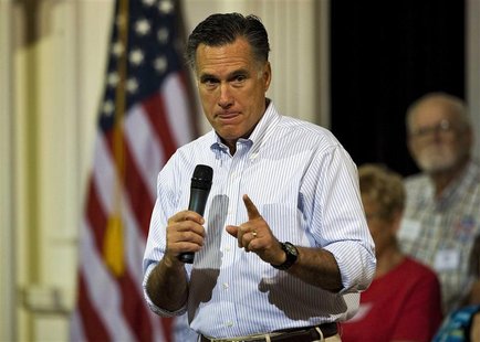 Republican presidential candidate Mitt Romney talks to supporters during a campaign rally in St. Petersburg, Florida, May 16, 2012. REUTERS/ Republican presidential candidate Mitt Romney talks to supporters during a campaign rally in St. Petersburg, Florida, May 16, 2012. REUTERS/