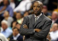 Atlanta Hawks head coach Larry Drew watches his team during the second half of Game 4 of their NBA Eastern Conference playoff basketball ser