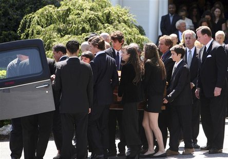Mary Kennedy's casket is carried out of St. Patrick's Church by her family, including her estranged husband Robert F. Kennedy Jr., after her Mary Kennedy's casket is carried out of St. Patrick's Church by her family, including her estranged husband Robert F. Kennedy Jr., after her