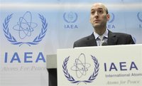Chairman of the U.S. Nuclear Regulatory Commission (NRC) Gregory Jaczko attends a news conference during the Ministerial Conference on Nucle