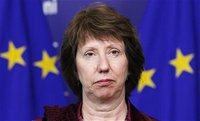European Union Foreign Policy Chief Catherine Ashton attends a signing ceremony for a cooperation agreement with Iraqi Foreign Minister Hosh