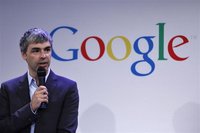 Google CEO Larry Page speaks during a press announcement at Google's headquarters in New York, May 21, 2012. REUTERS/Eduardo Munoz