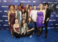 Finalists (from L-R standing): Elise Testone, Jeremy Rosado, Joshua Ledet, Jermaine Jones, Jessica Sanchez, Shannon Magrane, Heejun Han, Phi