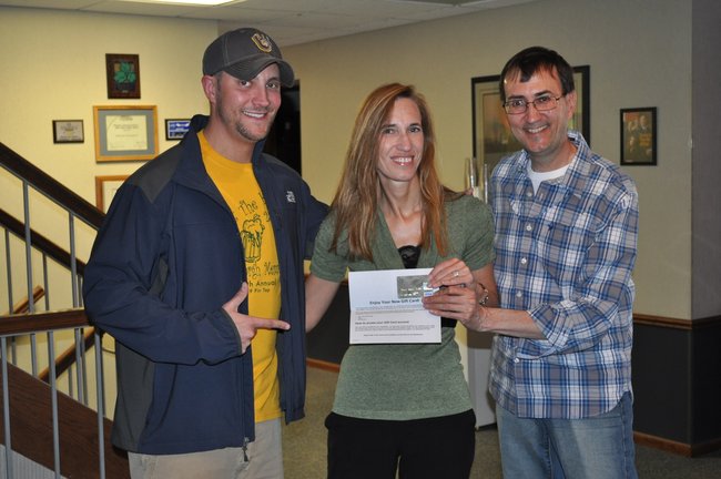 Belky with Fantastic Plastic Grand Prize Winner Cheryl Esselman of Spencer and Tony Waitekus.