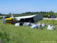 One man has been killed in a crash near the Outagamie and Waupaca County border. It happened Tuesday afternoon on Highway 45 near Cross Rd. just south of New London. (courtesy of FOX 11)
