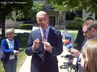 Represenatives of the Survivors Network of those Abused by Priests (SNAP) hold a news conference on the steps of the Brown County Courthouse, May 22, 2012. (courtesy of FOX 11).