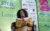 Entertainment host Oprah Winfrey speaks at the annual Literature Festival in Jaipur, capital of India's desert state of Rajasthan, January 2