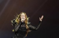 Maya Sar of Bosnia & Herzegovina performs her song "Korake ti znam" during a rehearsal for the finals of the Eurovision song contest in Baku